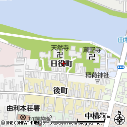 秋田県由利本荘市日役町周辺の地図