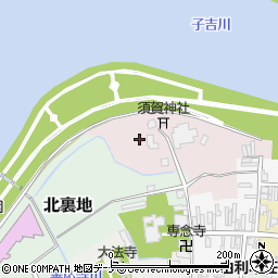 秋田県由利本荘市下川原中島周辺の地図