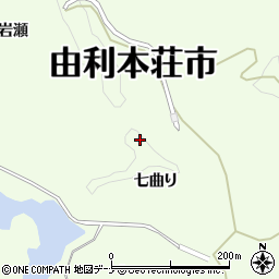 秋田県由利本荘市土谷七曲り周辺の地図