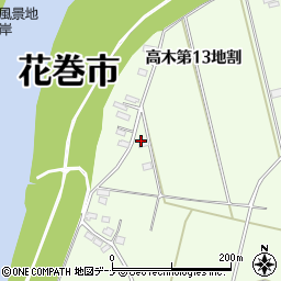 岩手県花巻市高木第１３地割周辺の地図