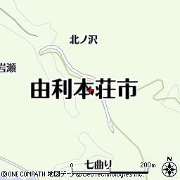秋田県由利本荘市土谷北ノ沢周辺の地図