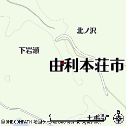 秋田県由利本荘市土谷（下岩瀬）周辺の地図