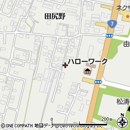 秋田県由利本荘市石脇田尻野28-24周辺の地図