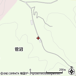 秋田県由利本荘市土谷（菅沼）周辺の地図