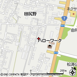 秋田県由利本荘市石脇田尻野28-32周辺の地図