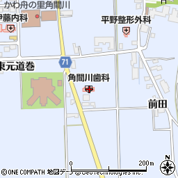 秋田県大仙市角間川町中前田周辺の地図