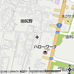 秋田県由利本荘市石脇田尻野28-69周辺の地図