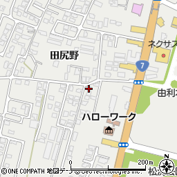 秋田県由利本荘市石脇田尻野28-1周辺の地図