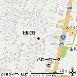 秋田県由利本荘市石脇田尻野33-9周辺の地図