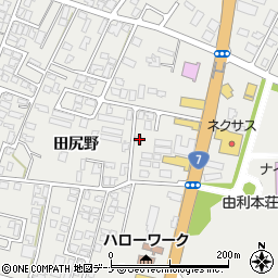 秋田県由利本荘市石脇田尻野33-77周辺の地図