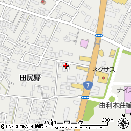 秋田県由利本荘市石脇田尻野30-37周辺の地図