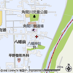 秋田県大仙市角間川町（四上町）周辺の地図
