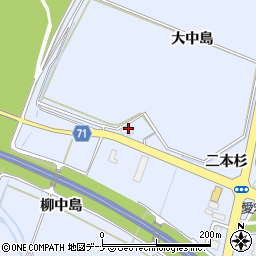 秋田県大仙市角間川町大中島129周辺の地図