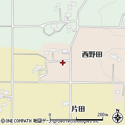 秋田県美郷町（仙北郡）野荒町（西野田）周辺の地図