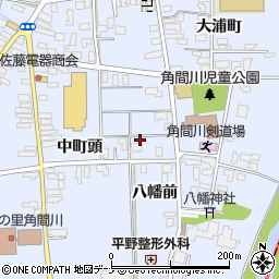 秋田県大仙市角間川町八幡前周辺の地図