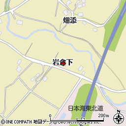 秋田県由利本荘市福山岩倉下周辺の地図