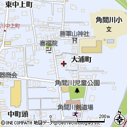 秋田県大仙市角間川町大浦町周辺の地図