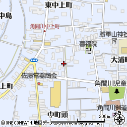 秋田県大仙市角間川町周辺の地図