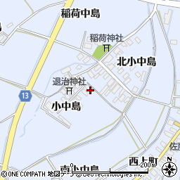 秋田県大仙市角間川町小中島周辺の地図