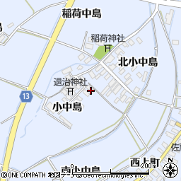 秋田県大仙市角間川町（小中島）周辺の地図