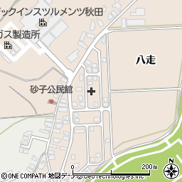 秋田県由利本荘市大浦八走21周辺の地図