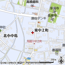 秋田県大仙市角間川町西中上町周辺の地図