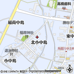 秋田県大仙市角間川町北小中島周辺の地図