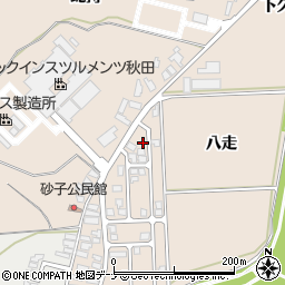 秋田県由利本荘市大浦八走11周辺の地図