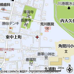 秋田県大仙市角間川町下中町周辺の地図