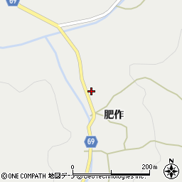 秋田県由利本荘市赤田肥作周辺の地図