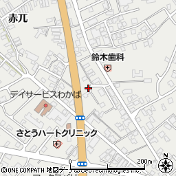 秋田県由利本荘市石脇赤兀1-38周辺の地図