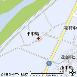 秋田県大仙市角間川町大中島1周辺の地図