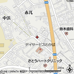 秋田県由利本荘市石脇赤兀1-216周辺の地図