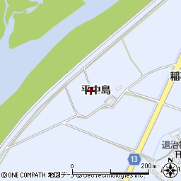 秋田県大仙市角間川町平中島周辺の地図
