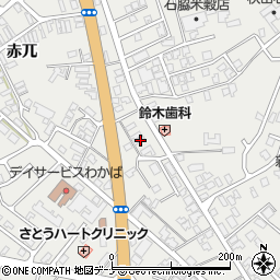 秋田県由利本荘市石脇赤兀1-392周辺の地図