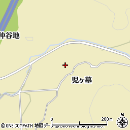 秋田県由利本荘市福山児ヶ墓周辺の地図