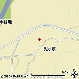 秋田県由利本荘市福山（児ヶ墓）周辺の地図