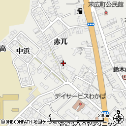 秋田県由利本荘市石脇赤兀周辺の地図