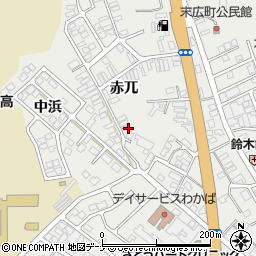 秋田県由利本荘市石脇赤兀1-581周辺の地図