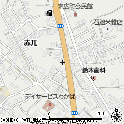 秋田県由利本荘市石脇赤兀1-614周辺の地図
