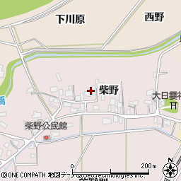 秋田県由利本荘市川口柴野周辺の地図