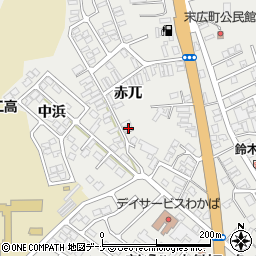 秋田県由利本荘市石脇赤兀1-579周辺の地図