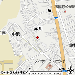 秋田県由利本荘市石脇赤兀1-578周辺の地図