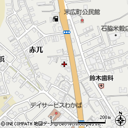 秋田県由利本荘市石脇赤兀1-612周辺の地図