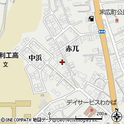 秋田県由利本荘市石脇赤兀1-525周辺の地図