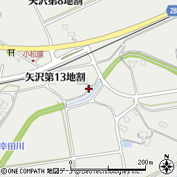 岩手県花巻市矢沢（第１３地割）周辺の地図