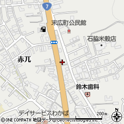秋田県由利本荘市石脇赤兀1-80周辺の地図