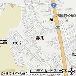 秋田県由利本荘市石脇赤兀1-555周辺の地図