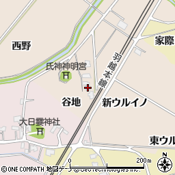 秋田県由利本荘市畑谷谷地13周辺の地図