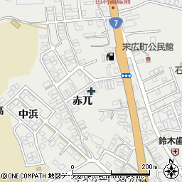 秋田県由利本荘市石脇赤兀1-560周辺の地図